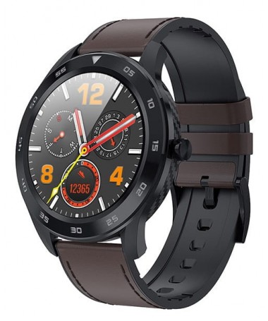 Smartwatch Garett GT22S RT ciemny brąz, skórzany