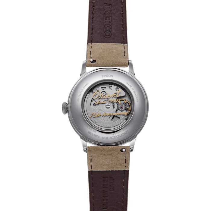 Orient Bambino 40,5mm Limited Edition RA-AC0027S30B - specjalnie oznaczone szkło z okazji powstania marki