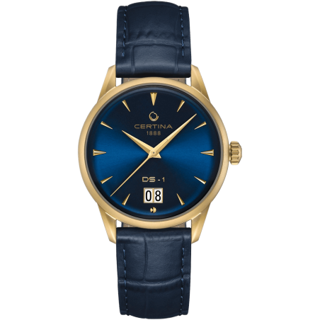 Certina DS‑1 Big Date C029.426.36.041.00 – niebieska tarcza z dużym datownikiem o godzinie 6