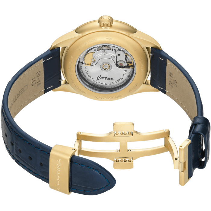 Certina DS-1 Big Date C029.426.36.041.00 - granatowy skórzany pasek z wygodnym zapięciem motylkowym