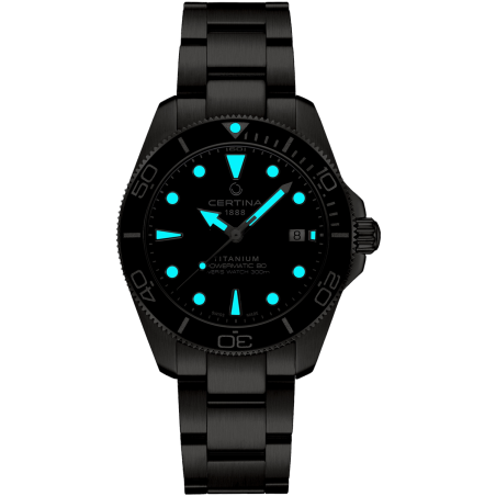 Certina DS Action Diver Titanium Powermatic 80 C048.407.44.041.00 - luminescencja superluminova