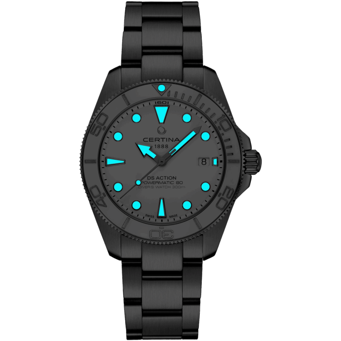 Certina DS Action Diver Powermatic 80 C048.407.11.011.00 - luminescencja Superluminova