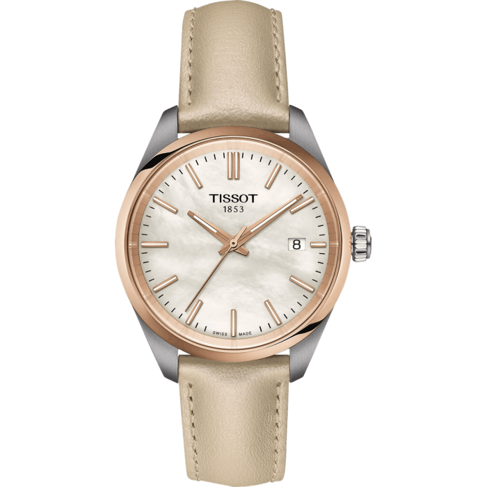 Zegarek Tissot PR100 34 mm – Masa Perłowa i Rose Gold