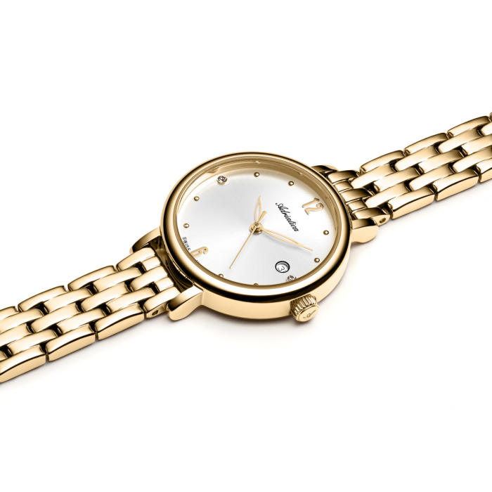 Zegarek Adriatica A3830.1173Q – złota bransoleta i srebrna tarcza