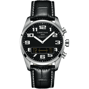 Pasek skórzany Certina czarny 23/20 C610016995