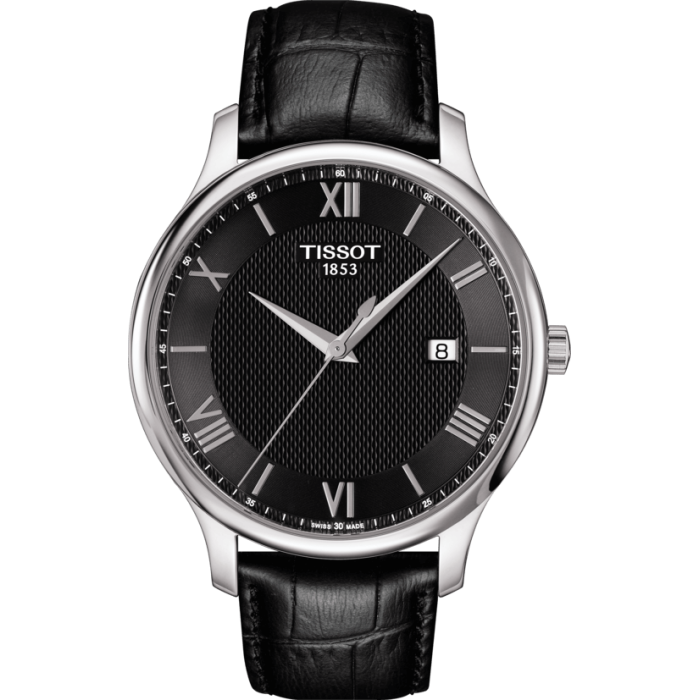 Pasek skórzany Tissot czarny 20/18 XL T610031945