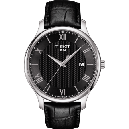 Pasek skórzany Tissot czarny 20/18 XL T610031945