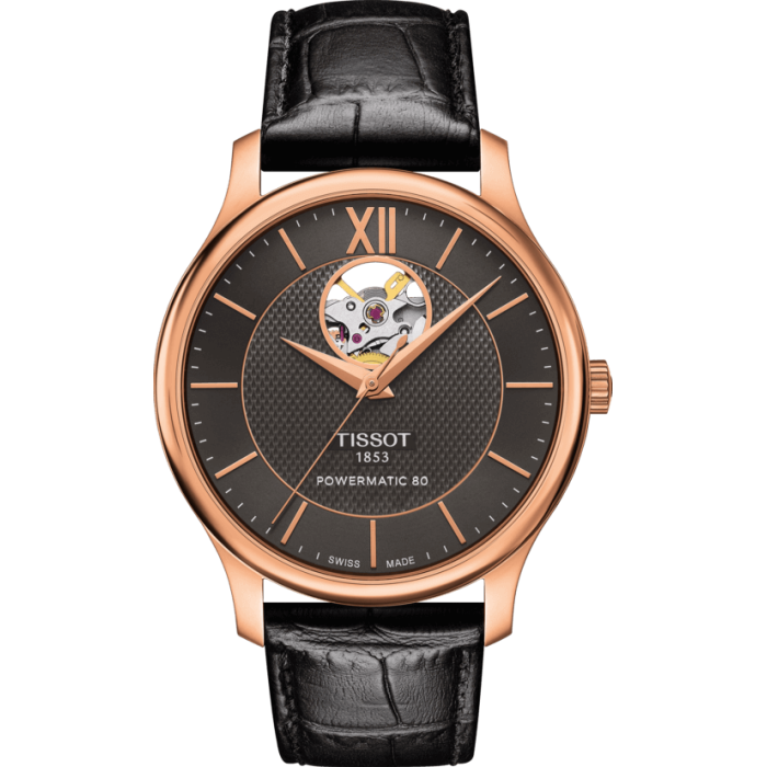 Pasek skórzany Tissot czarny 20/18 XL T610031945