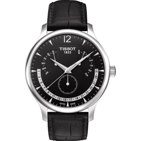 Pasek skórzany Tissot czarny 20/18 XL T610031945